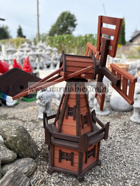 Wiatrak ogrodowy wiatraki drewniane Wysokość 110cm Wiatrak ogrodowy wiatraki drewniane Wysokość 110cm