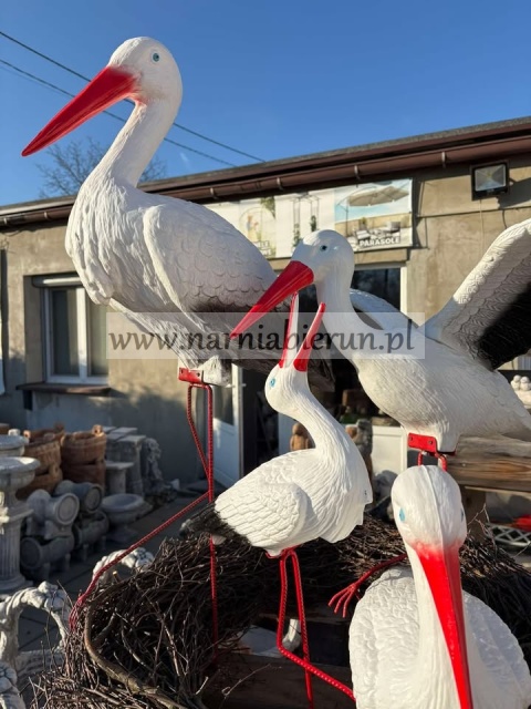 Gniazdo GIGANT z bocianami bocian bocianie 80 cm