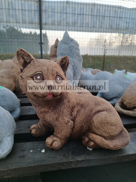 Figurka betonowa KOT kotek szary brązowy koteczek 25 cm