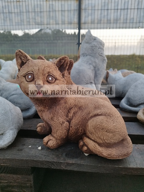 Figurka betonowa KOT kotek szary brązowy koteczek 25 cm