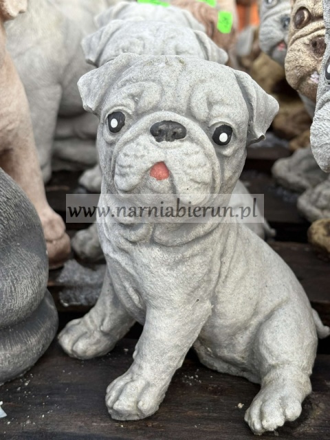 Figurka betonowa PIES PIESEK mały MOPS 16 cm.