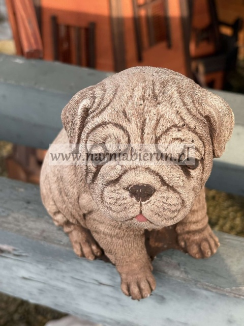 Figurka betonowa PIES PIESEK szczeniak MOPS 16 cm.