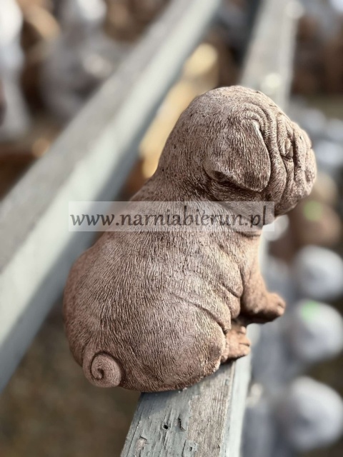 Figurka betonowa PIES PIESEK szczeniak MOPS 16 cm.