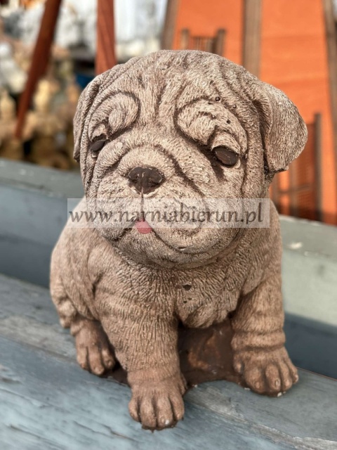 Figurka betonowa PIES PIESEK szczeniak MOPS 16 cm.