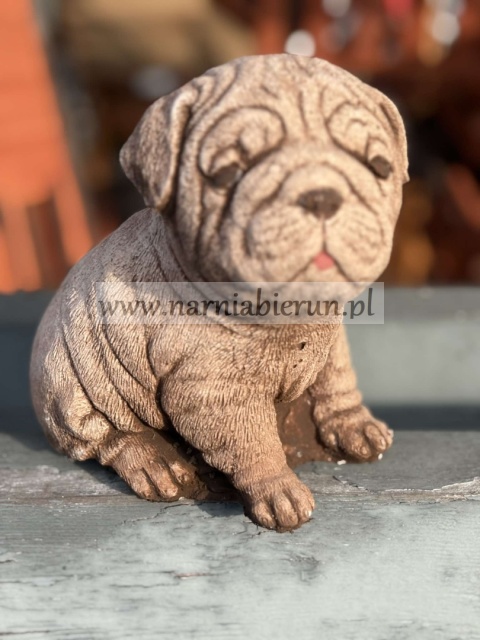 Figurka betonowa PIES PIESEK szczeniak MOPS 16 cm.
