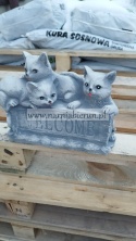 Figurka betonowa KOT KOTKI WITAMY WELCOME 25 cm.