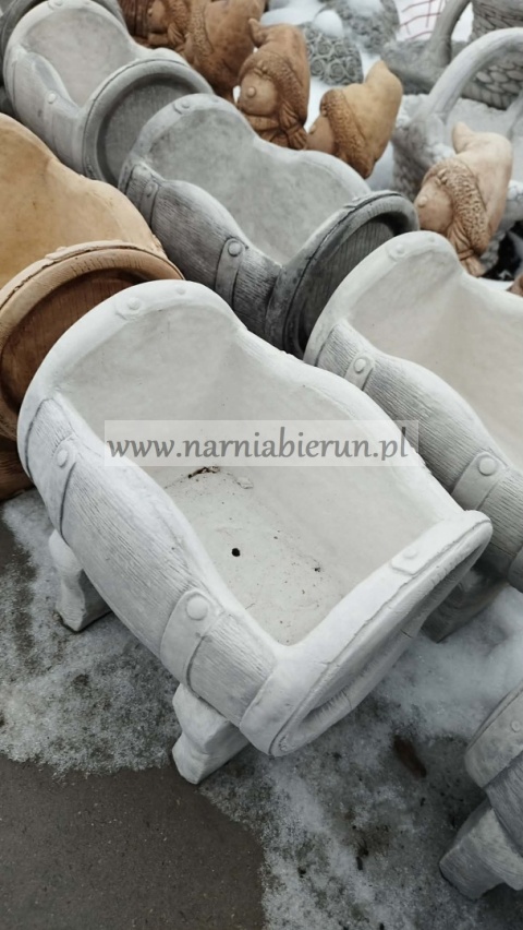 Figurka betonowa donica doniczka BECZKA MAŁA 30 cm.