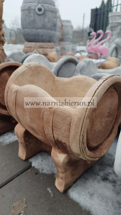 Figurka betonowa donica doniczka BECZKA MAŁA 30 cm.