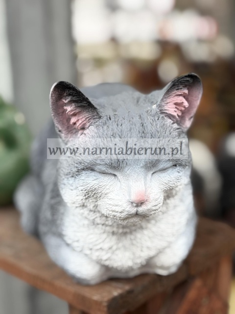 Figurka ogrodowa Śpiący KOT KOTEK 17 cm