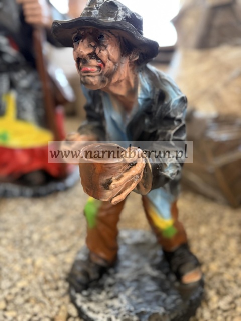 Figurka z żywicy ogrodowa Żebrak 46 cm.