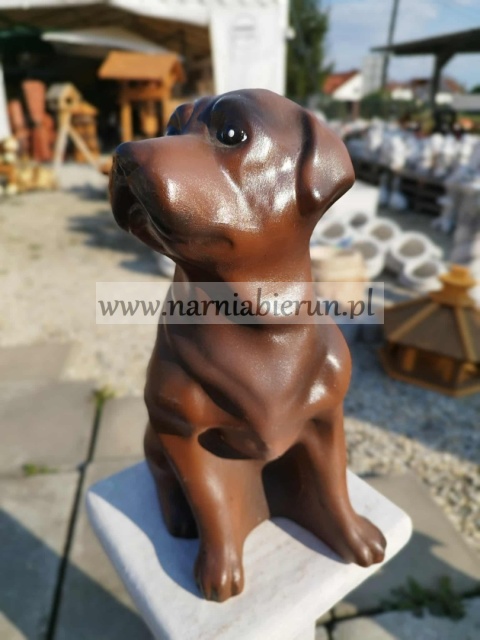 Figurka z ceramiki PIES LABRADOR brązowy 35 cm