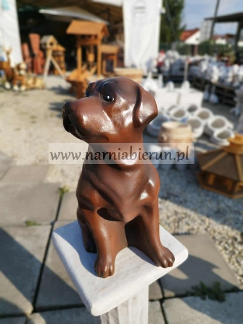 Figurka z ceramiki PIES LABRADOR brązowy 35 cm
