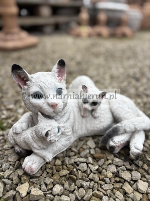 Figurka z żywcy KOT KOTEK Kotki z mamą 30 cm