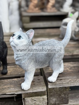 Figurka z żywcy KOT KOTEK rudy szary czarny 30 cm.