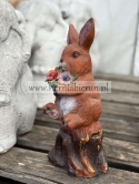 Figurka z żywcy ZAJĄC zajączek z kwiatami królik 30 cm.