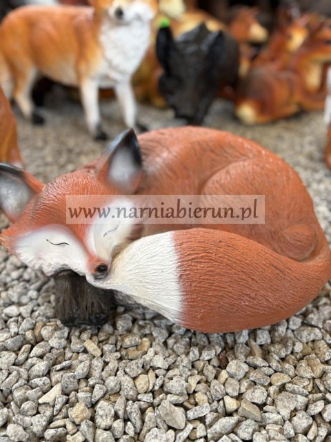 Figurka z żywcy Lisek lis śpiący leżący 45 cm