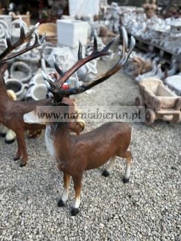Figurka z żywicy RENIFER Jeleń z rogami 104 cm.