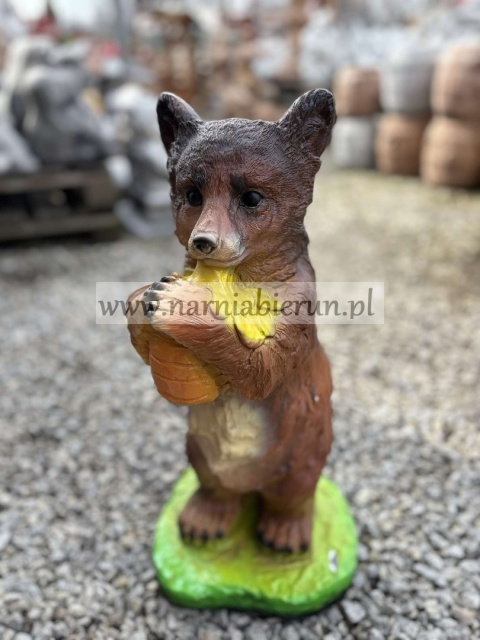 Figurka z żywicy NIEDŹWIEDŹ MIŚ stojący z miodem 53 cm.