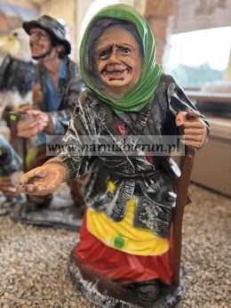 Figurka z żywicy Żebraczka Babcia Stara Baba 85 cm
