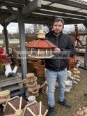 Karmnik dla ptaków z wsypem WSYP MAŁY biało-czerwony