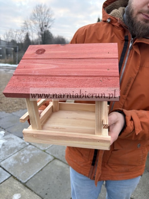 Karmnik drewniany MAŁY CHIŃSKI dla ptaków do ogrodu