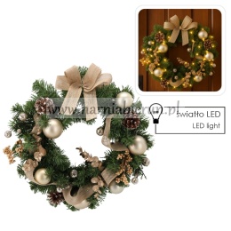 WIENIEC ŚWIĄTECZNY 15 LED 40 CM ZŁOTY