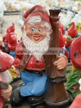 Figura z Żywicy KRASNAL Krasnoludek latarnik z latarnią 70 cm