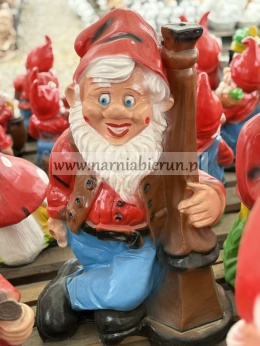 Figura z Żywicy KRASNAL Krasnoludek latarnik z latarnią 70 cm