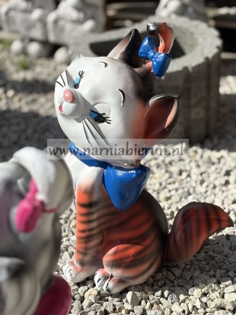 Figurka z żywicy KOT KOTEK Kotka z kokardką bajkowy czarny biały rudy 40 cm