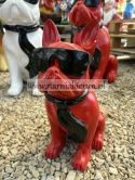 Figurka z żywicy Pies Buldog w okularach francuski mały 35cm