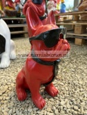 Figurka z żywicy Pies Buldog w okularach francuski mały 35cm
