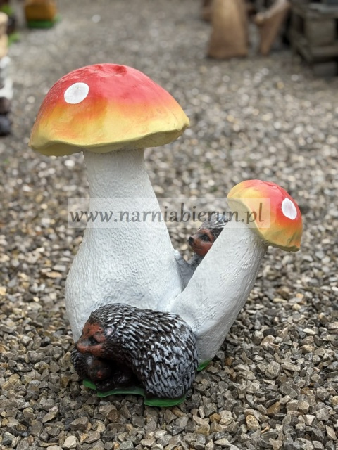 Figurka z żywicy Grzyb jeż Grzyby z jeżami Muchomor Muchomory 46 cm.