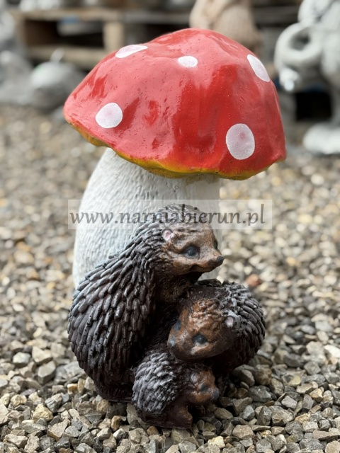 Figurka z żywicy Grzyb z jeżami jeż Muchomor 36 cm.