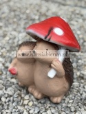 Figurka z żywicy Jeż Jeżyk Jeżyki pod muchomorem parasolem 32 cm.