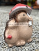 Figurka z żywicy Jeż Jeżyk Jeżyki pod muchomorem parasolem 32 cm.