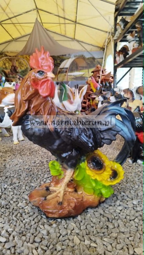 Figurka z żywicy KOGUT Z SŁONECZNKIEM 60 cm.