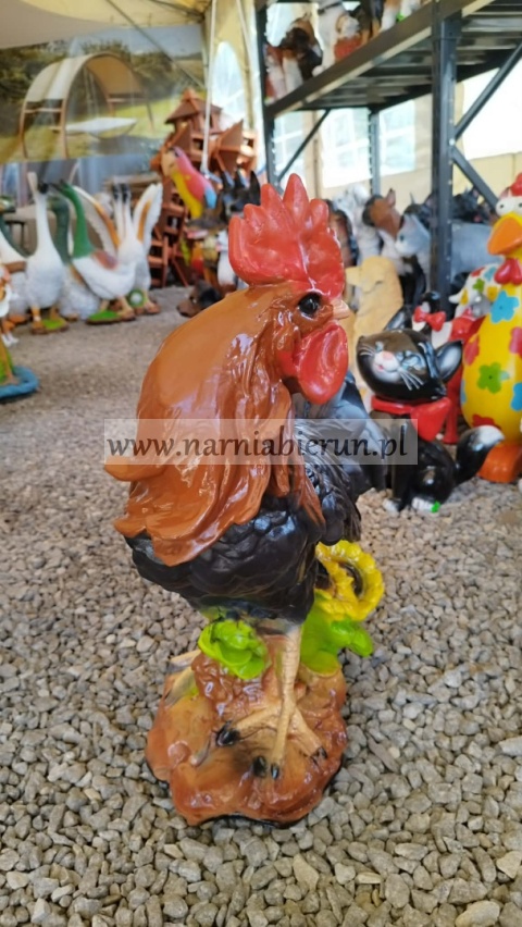 Figurka z żywicy KOGUT Z SŁONECZNKIEM 60 cm.