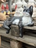 Figurka z żywicy KOT KOTEK leżący czarny 30 cm