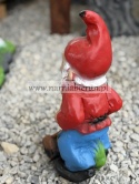 Figurka z żywicy Krasnal krasnoludek ogrodnik z kosiarką 33 cm.