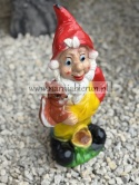 Figurka z żywicy Krasnal krasnoludek z wiewiórką 35 cm.
