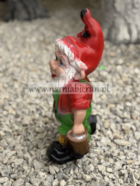 Figurka z żywicy Krasnal krasnoludek nosiwoda z wiadrami 35 cm.