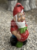 Figurka z żywicy Krasnal krasnoludek z truskawką 42 cm.