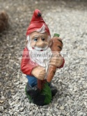 Figurka z żywicy Krasnal krasnoludek z marchewką 46 cm.