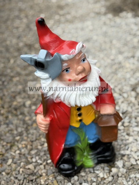 Figurka z żywicy Krasnal krasnoludek z toporem halabardnik 42 cm.