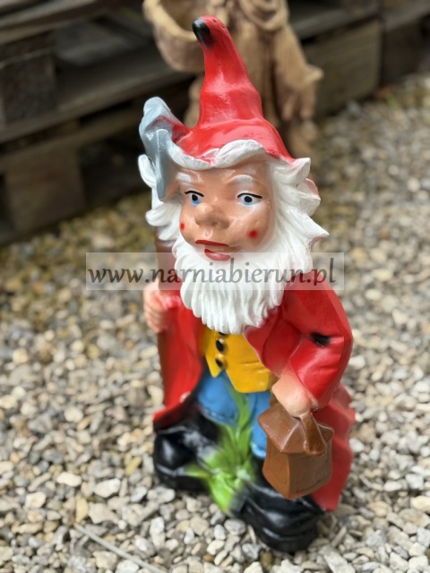 Figurka z żywicy Krasnal krasnoludek z toporem halabardnik 42 cm.