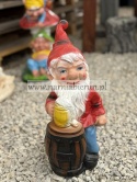Figurka z żywicy Krasnal krasnoludek z piwem piwosz 40 cm.