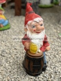 Figurka z żywicy Krasnal krasnoludek z piwem piwosz 40 cm.