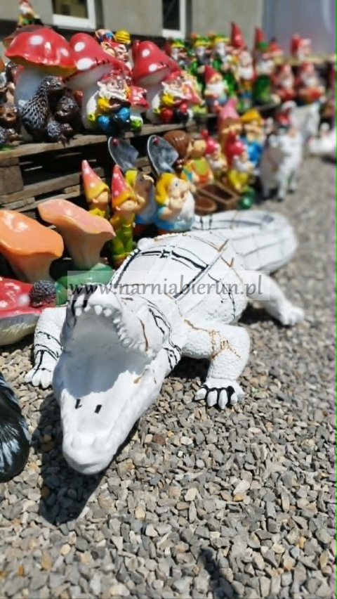 Figurka z żywicy Krokodyl gigant aligator 140 cm 4 kolory srebrny złoty biały czarny
