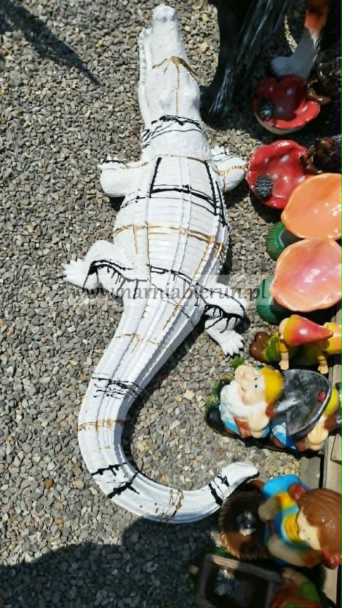 Figurka z żywicy Krokodyl gigant aligator 140 cm 4 kolory srebrny złoty biały czarny