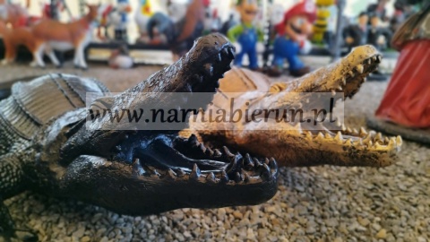 Figurka z żywicy Krokodyl gigant aligator 140 cm 4 kolory srebrny złoty biały czarny
